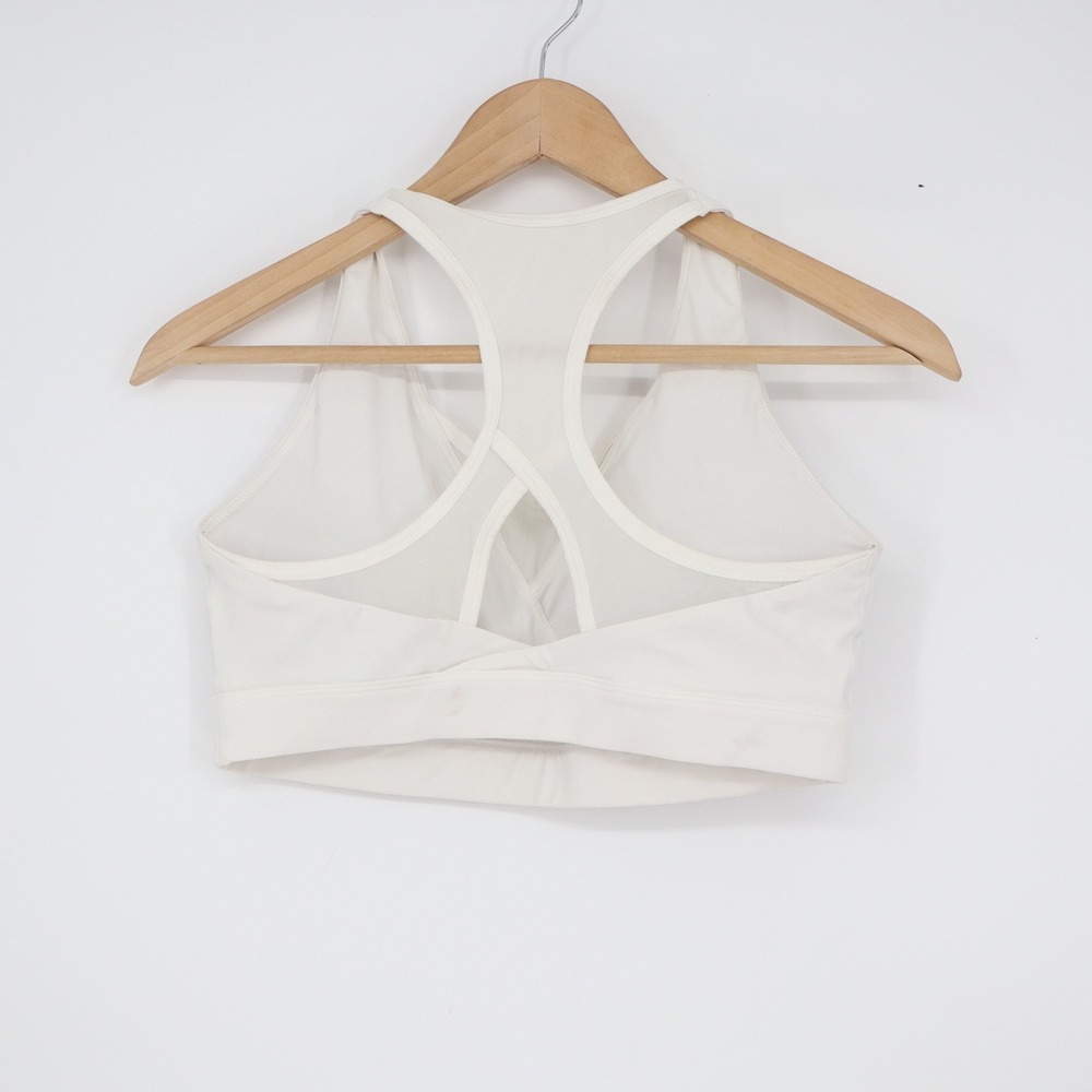 Gymshark White Wrap Front Mesh Racerback Sports Bra Size Large - Picture 4 of 5